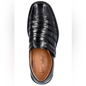 JOSEPH SEIBEL Steven Sandal Loafer Fisherman EU 46 US Sz 12 12.5 Black Leather.
